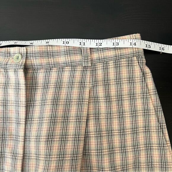 Vtg David Smith Womens Walking Shorts Size 10 Beige Plaid High Waist Made In USA - Picture 10 of 13